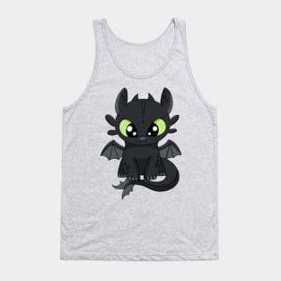 Baby Toothless fanart, How to train your dragon, night light fury Tank Top